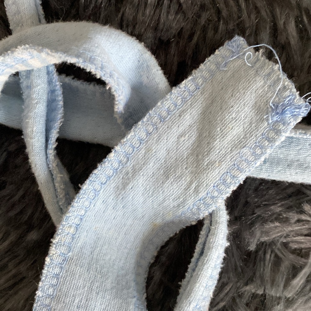 Baby blue and white striped strap belt - Picture 11 of 13